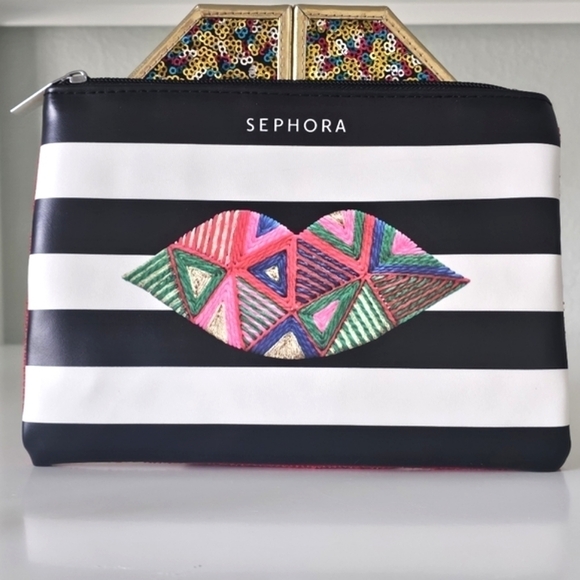 🟠 4 FOR $25 🟠  SEPHORA FLAT MAKE-UP/COSMETICS BAG - Picture 1 of 5